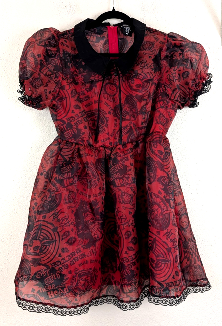 Social Collision sz M Through The Looking Glass Organza Dress goth fairy 0849